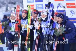 07.01.2024, Oberhof, Germany (GER): Marit Ishol Skogan (NOR), Karoline Offigstad Knotten (NOR), Ingrid Landmark Tandrevold (NOR), Juni Arnekleiv (NOR), (l-r) - IBU World Cup Biathlon, relay women, Oberhof (GER). www.nordicfocus.com. © Manzoni/NordicFocus. Every downloaded picture is fee-liable.