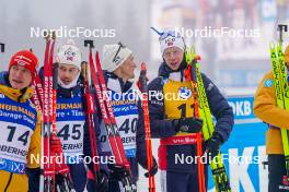 05.01.2024, Oberhof, Germany (GER): Benedikt Doll (GER), Sturla Holm Laegreid (NOR), Endre Stroemsheim (NOR), Johannes Thingnes Boe (NOR), (l-r) - IBU World Cup Biathlon, sprint men, Oberhof (GER). www.nordicfocus.com. © Thibaut/NordicFocus. Every downloaded picture is fee-liable.