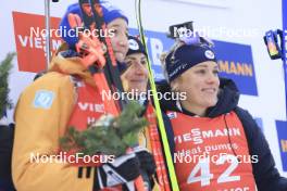 05.01.2024, Oberhof, Germany (GER): Franziska Preuss (GER), Justine Braisaz-Bouchet (FRA), Sophie Chauveau (FRA), (l-r) - IBU World Cup Biathlon, sprint women, Oberhof (GER). www.nordicfocus.com. © Manzoni/NordicFocus. Every downloaded picture is fee-liable.
