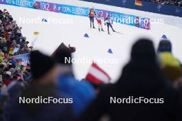 14.01.2024, Ruhpolding, Germany (GER): Johannes Thingnes Boe (NOR), Sebastian Stalder (SUI), Sturla Holm Laegreid (NOR), (l-r) - IBU World Cup Biathlon, pursuit men, Ruhpolding (GER). www.nordicfocus.com. © Thibaut/NordicFocus. Every downloaded picture is fee-liable.