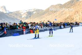 14.01.2024, Ruhpolding, Germany (GER): Mona Brorsson (SWE), Lou Jeanmonnot (FRA), (l-r) - IBU World Cup Biathlon, pursuit women, Ruhpolding (GER). www.nordicfocus.com. © Manzoni/NordicFocus. Every downloaded picture is fee-liable.