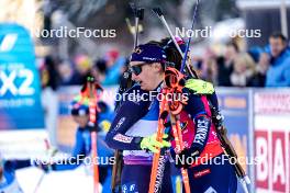 14.01.2024, Ruhpolding, Germany (GER): Lisa Vittozzi (ITA), Julia Simon (FRA), (l-r) - IBU World Cup Biathlon, pursuit women, Ruhpolding (GER). www.nordicfocus.com. © Thibaut/NordicFocus. Every downloaded picture is fee-liable.