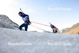 14.01.2024, Ruhpolding, Germany (GER): Deedra Irwin (USA), Sophia Schneider (GER), (l-r) - IBU World Cup Biathlon, pursuit women, Ruhpolding (GER). www.nordicfocus.com. © Manzoni/NordicFocus. Every downloaded picture is fee-liable.