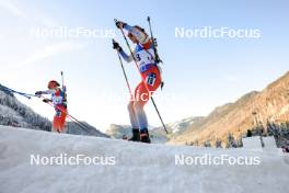 14.01.2024, Ruhpolding, Germany (GER): Aita Gasparin (SUI), Amy Baserga (SUI), (l-r) - IBU World Cup Biathlon, pursuit women, Ruhpolding (GER). www.nordicfocus.com. © Manzoni/NordicFocus. Every downloaded picture is fee-liable.