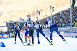 14.01.2024, Ruhpolding, Germany (GER): Franziska Preuss (GER), Lou Jeanmonnot (FRA), (l-r) - IBU World Cup Biathlon, pursuit women, Ruhpolding (GER). www.nordicfocus.com. © Manzoni/NordicFocus. Every downloaded picture is fee-liable.