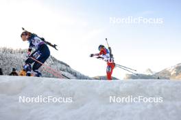 14.01.2024, Ruhpolding, Germany (GER): Karoline Offigstad Knotten (NOR), Lisa Theresa Hauser (AUT), (l-r) - IBU World Cup Biathlon, pursuit women, Ruhpolding (GER). www.nordicfocus.com. © Manzoni/NordicFocus. Every downloaded picture is fee-liable.