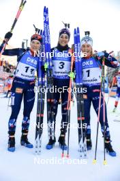 14.01.2024, Ruhpolding, Germany (GER): Juni Arnekleiv (NOR), Lisa Vittozzi (ITA), Ingrid Landmark Tandrevold (NOR), (l-r) - IBU World Cup Biathlon, pursuit women, Ruhpolding (GER). www.nordicfocus.com. © Manzoni/NordicFocus. Every downloaded picture is fee-liable.