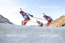14.01.2024, Ruhpolding, Germany (GER): Elisa Gasparin (SUI), Benita Peiffer (CAN), Emma Lunder (CAN), (l-r) - IBU World Cup Biathlon, pursuit women, Ruhpolding (GER). www.nordicfocus.com. © Manzoni/NordicFocus. Every downloaded picture is fee-liable.