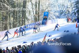 14.01.2024, Ruhpolding, Germany (GER): Karoline Offigstad Knotten (NOR), Joanna Jakiela (POL), Deedra Irwin (USA), Hanna Oeberg (SWE), Jeanne Richard (FRA), Tereza Vobornikova (CZE), (l-r) - IBU World Cup Biathlon, pursuit women, Ruhpolding (GER). www.nordicfocus.com. © Manzoni/NordicFocus. Every downloaded picture is fee-liable.