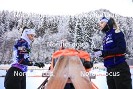 14.01.2024, Ruhpolding, Germany (GER): Jeanne Richard (FRA), Oceane Michelon (FRA), (l-r) - IBU World Cup Biathlon, pursuit women, Ruhpolding (GER). www.nordicfocus.com. © Manzoni/NordicFocus. Every downloaded picture is fee-liable.