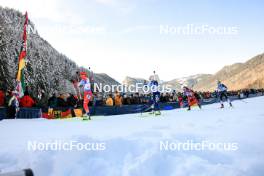 14.01.2024, Ruhpolding, Germany (GER): Natalia Sidorowicz (POL), Venla Lehtonen (FIN), Dunja Zdouc (AUT), Tuuli Tomingas (EST), (l-r) - IBU World Cup Biathlon, pursuit women, Ruhpolding (GER). www.nordicfocus.com. © Manzoni/NordicFocus. Every downloaded picture is fee-liable.