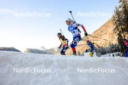 14.01.2024, Ruhpolding, Germany (GER): Justine Braisaz-Bouchet (FRA), Tereza Vobornikova (CZE), (l-r) - IBU World Cup Biathlon, pursuit women, Ruhpolding (GER). www.nordicfocus.com. © Manzoni/NordicFocus. Every downloaded picture is fee-liable.
