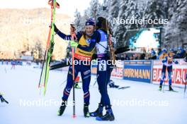 14.01.2024, Ruhpolding, Germany (GER): Justine Braisaz-Bouchet (FRA), Lisa Vittozzi (ITA), (l-r) - IBU World Cup Biathlon, pursuit women, Ruhpolding (GER). www.nordicfocus.com. © Manzoni/NordicFocus. Every downloaded picture is fee-liable.