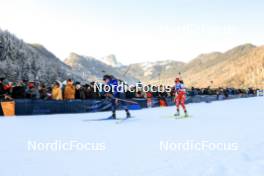 14.01.2024, Ruhpolding, Germany (GER): Deedra Irwin (USA), Joanna Jakiela (POL), (l-r) - IBU World Cup Biathlon, pursuit women, Ruhpolding (GER). www.nordicfocus.com. © Manzoni/NordicFocus. Every downloaded picture is fee-liable.
