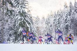 11.01.2024, Ruhpolding, Germany (GER): Justus Strelow (GER), Sturla Holm Laegreid (NOR), Campbell Wright (USA), Florent Claude (BEL), (l-r) - IBU World Cup Biathlon, relay men, Ruhpolding (GER). www.nordicfocus.com. © Thibaut/NordicFocus. Every downloaded picture is fee-liable.