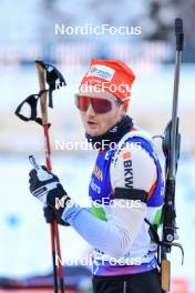 11.01.2024, Ruhpolding, Germany (GER): Sebastian Stalder (SUI) - IBU World Cup Biathlon, relay men, Ruhpolding (GER). www.nordicfocus.com. © Manzoni/NordicFocus. Every downloaded picture is fee-liable.