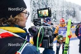 11.01.2024, Ruhpolding, Germany (GER): Event Feature: Tv operator- IBU World Cup Biathlon, relay men, Ruhpolding (GER). www.nordicfocus.com. © Thibaut/NordicFocus. Every downloaded picture is fee-liable.