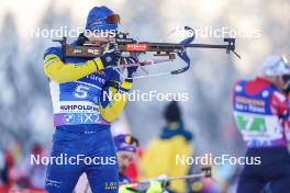 11.01.2024, Ruhpolding, Germany (GER): Sebastian Samuelsson (SWE) - IBU World Cup Biathlon, relay men, Ruhpolding (GER). www.nordicfocus.com. © Thibaut/NordicFocus. Every downloaded picture is fee-liable.