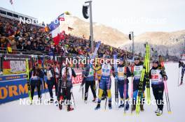 10.01.2024, Ruhpolding, Germany (GER): Elvira Oeberg (SWE), Mona Brorsson (SWE), Linn Persson (SWE), Anna Magnusson (SWE) - IBU World Cup Biathlon, relay women, Ruhpolding (GER). www.nordicfocus.com. © Thibaut/NordicFocus. Every downloaded picture is fee-liable.
