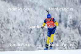 13.01.2024, Ruhpolding, Germany (GER): Sebastian Samuelsson (SWE) - IBU World Cup Biathlon, sprint men, Ruhpolding (GER). www.nordicfocus.com. © Manzoni/NordicFocus. Every downloaded picture is fee-liable.