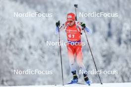 13.01.2024, Ruhpolding, Germany (GER): Sebastian Stalder (SUI) - IBU World Cup Biathlon, sprint men, Ruhpolding (GER). www.nordicfocus.com. © Manzoni/NordicFocus. Every downloaded picture is fee-liable.