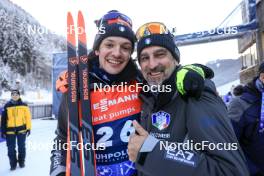 13.01.2024, Ruhpolding, Germany (GER): Tommaso Giacomel (ITA), Fabio Cianciana (ITA), coach Team Italy, (l-r) - IBU World Cup Biathlon, sprint men, Ruhpolding (GER). www.nordicfocus.com. © Manzoni/NordicFocus. Every downloaded picture is fee-liable.