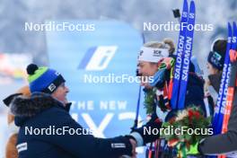 12.01.2024, Ruhpolding, Germany (GER): Tore Boygard (NOR), IBU Executive Board Member, Ingrid Landmark Tandrevold (NOR), (l-r) - IBU World Cup Biathlon, sprint women, Ruhpolding (GER). www.nordicfocus.com. © Manzoni/NordicFocus. Every downloaded picture is fee-liable.
