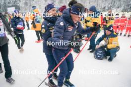 12.01.2024, Ruhpolding, Germany (GER): Sophie Chauveau (FRA), Julia Simon (FRA), (l-r) - IBU World Cup Biathlon, sprint women, Ruhpolding (GER). www.nordicfocus.com. © Thibaut/NordicFocus. Every downloaded picture is fee-liable.