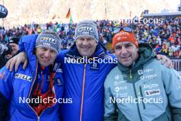 12.01.2024, Ruhpolding, Germany (GER): Event Feature: Coaches team Austria and Ricco Gross (GER), Coach team Slovenia - IBU World Cup Biathlon, sprint women, Ruhpolding (GER). www.nordicfocus.com. © Manzoni/NordicFocus. Every downloaded picture is fee-liable.