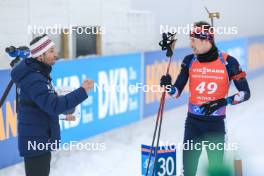 18.01.2024, Antholz, Italy (ITA): Patrick Oberegger (ITA) coach Team Norway, Sturla Holm Laegreid (NOR), (l-r) - IBU World Cup Biathlon, short individual men, Antholz (ITA). www.nordicfocus.com. © Manzoni/NordicFocus. Every downloaded picture is fee-liable.