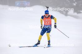 18.01.2024, Antholz, Italy (ITA): Sebastian Samuelsson (SWE) - IBU World Cup Biathlon, short individual men, Antholz (ITA). www.nordicfocus.com. © Manzoni/NordicFocus. Every downloaded picture is fee-liable.