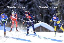 19.01.2024, Antholz, Italy (ITA): Anastasiya Merkushyna (UKR), Lisa Vittozzi (ITA), Anna Magnusson (SWE), (l-r) - IBU World Cup Biathlon, short individual women, Antholz (ITA). www.nordicfocus.com. © Manzoni/NordicFocus. Every downloaded picture is fee-liable.