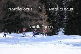 21.01.2024, Antholz, Italy (ITA): Tommaso Giacomel (ITA), Vetle Sjaastad Christiansen (NOR), Emilien Jacquelin (FRA), Johannes Dale-Skjevdal (NOR), (l-r) - IBU World Cup Biathlon, mass men, Antholz (ITA). www.nordicfocus.com. © Manzoni/NordicFocus. Every downloaded picture is fee-liable.