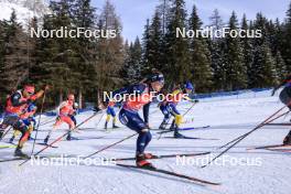 21.01.2024, Antholz, Italy (ITA): Sebastian Stalder (SUI), Didier Bionaz (ITA), Sebastian Samuelsson (SWE), (l-r) - IBU World Cup Biathlon, mass men, Antholz (ITA). www.nordicfocus.com. © Manzoni/NordicFocus. Every downloaded picture is fee-liable.