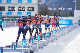 21.01.2024, Antholz, Italy (ITA): Lukas Hofer (ITA), Justus Strelow (GER), (l-r) - IBU World Cup Biathlon, mass men, Antholz (ITA). www.nordicfocus.com. © Thibaut/NordicFocus. Every downloaded picture is fee-liable.