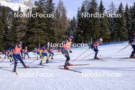21.01.2024, Antholz, Italy (ITA): Didier Bionaz (ITA), Sebastian Samuelsson (SWE), Endre Stroemsheim (NOR), Justus Strelow (GER), Emilien Jacquelin (FRA), (l-r) - IBU World Cup Biathlon, mass men, Antholz (ITA). www.nordicfocus.com. © Manzoni/NordicFocus. Every downloaded picture is fee-liable.