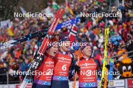 21.01.2024, Antholz, Italy (ITA): Vebjoern Soerum (NOR),  Vetle Sjaastad Christiansen (NOR), Johannes Dale-Skjevdal (NOR), (l-r)  - IBU World Cup Biathlon, mass men, Antholz (ITA). www.nordicfocus.com. © Thibaut/NordicFocus. Every downloaded picture is fee-liable.