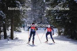 21.01.2024, Antholz, Italy (ITA): Tommaso Giacomel (ITA), Fabien Claude (FRA), (l-r) - IBU World Cup Biathlon, mass men, Antholz (ITA). www.nordicfocus.com. © Thibaut/NordicFocus. Every downloaded picture is fee-liable.