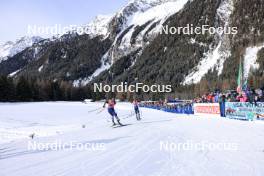 21.01.2024, Antholz, Italy (ITA): Johannes Dale-Skjevdal (NOR), Sturla Holm Laegreid (NOR), (l-r) - IBU World Cup Biathlon, mass men, Antholz (ITA). www.nordicfocus.com. © Manzoni/NordicFocus. Every downloaded picture is fee-liable.