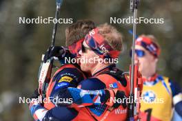 21.01.2024, Antholz, Italy (ITA): Sturla Holm Laegreid (NOR), Johannes Dale-Skjevdal (NOR), (l-r) - IBU World Cup Biathlon, mass men, Antholz (ITA). www.nordicfocus.com. © Manzoni/NordicFocus. Every downloaded picture is fee-liable.