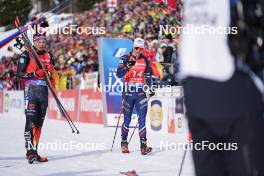 21.01.2024, Antholz, Italy (ITA): Justus Strelow (GER), Emilien Jacquelin (FRA), (l-r) - IBU World Cup Biathlon, mass men, Antholz (ITA). www.nordicfocus.com. © Thibaut/NordicFocus. Every downloaded picture is fee-liable.