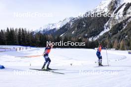 21.01.2024, Antholz, Italy (ITA): Johannes Dale-Skjevdal (NOR), Sturla Holm Laegreid (NOR), (l-r) - IBU World Cup Biathlon, mass men, Antholz (ITA). www.nordicfocus.com. © Manzoni/NordicFocus. Every downloaded picture is fee-liable.
