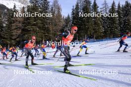 21.01.2024, Antholz, Italy (ITA): Johannes Kuehn (GER), Jesper Nelin (SWE), Philipp Nawrath (GER), Martin Ponsiluoma (SWE), Endre Stroemsheim (NOR), (l-r) - IBU World Cup Biathlon, mass men, Antholz (ITA). www.nordicfocus.com. © Manzoni/NordicFocus. Every downloaded picture is fee-liable.