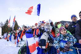 21.01.2024, Antholz, Italy (ITA): Event Feature: French fans with flags - IBU World Cup Biathlon, mass women, Antholz (ITA). www.nordicfocus.com. © Manzoni/NordicFocus. Every downloaded picture is fee-liable.