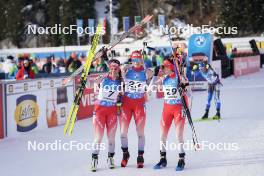 21.01.2024, Antholz, Italy (ITA): Lena Haecki-Gross (SUI), Amy Baserga (SUI), Aita Gasparin (SUI), (l-r) - IBU World Cup Biathlon, mass women, Antholz (ITA). www.nordicfocus.com. © Thibaut/NordicFocus. Every downloaded picture is fee-liable.