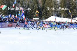 21.01.2024, Antholz, Italy (ITA): Vanessa Voigt (GER), Justine Braisaz-Bouchet (FRA), Julia Simon (FRA), Ingrid Landmark Tandrevold (NOR), Elvira Oeberg (SWE), Lena Haecki-Gross (SUI), (l-r) - IBU World Cup Biathlon, mass women, Antholz (ITA). www.nordicfocus.com. © Manzoni/NordicFocus. Every downloaded picture is fee-liable.