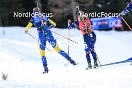21.01.2024, Antholz, Italy (ITA): Elvira Oeberg (SWE), Justine Braisaz-Bouchet (FRA), (l-r) - IBU World Cup Biathlon, mass women, Antholz (ITA). www.nordicfocus.com. © Manzoni/NordicFocus. Every downloaded picture is fee-liable.