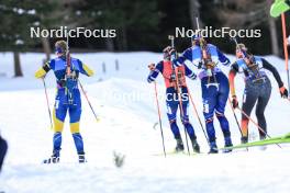 21.01.2024, Antholz, Italy (ITA): Elvira Oeberg (SWE), Justine Braisaz-Bouchet (FRA), Julia Simon (FRA), Vanessa Voigt (GER), (l-r) - IBU World Cup Biathlon, mass women, Antholz (ITA). www.nordicfocus.com. © Manzoni/NordicFocus. Every downloaded picture is fee-liable.