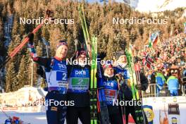 20.01.2024, Antholz, Italy (ITA): Johannes Thingnes Boe (NOR), Karoline Offigstad Knotten (NOR), Juni Arnekleiv (NOR), Tarjei Boe (NOR), (l-r) - IBU World Cup Biathlon, mixed relay, Antholz (ITA). www.nordicfocus.com. © Manzoni/NordicFocus. Every downloaded picture is fee-liable.