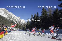 20.01.2024, Antholz, Italy (ITA): Joanna Jakiela (POL), Anna Magnusson (SWE), Tamara Steiner (AUT), Amy Baserga (SUI), Juni Arnekleiv (NOR), (l-r) - IBU World Cup Biathlon, mixed relay, Antholz (ITA). www.nordicfocus.com. © Thibaut/NordicFocus. Every downloaded picture is fee-liable.